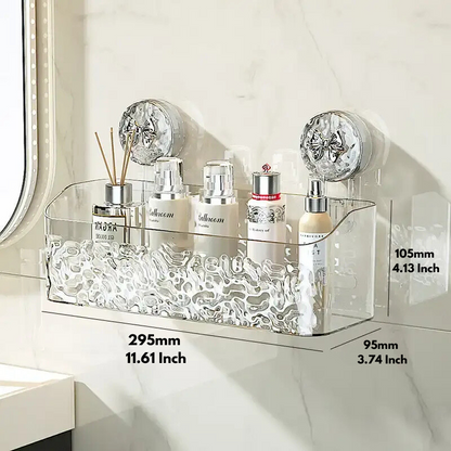 Practical bathroom wall shelf without drilling